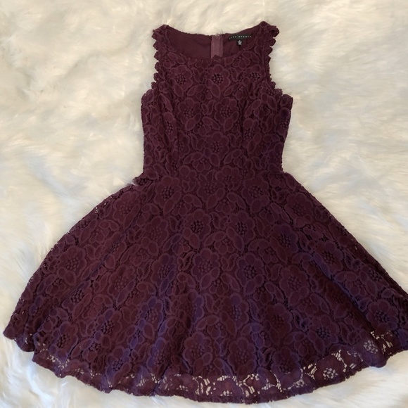 City Studio Lace Dress Plum Purple - Picture 2 of 3